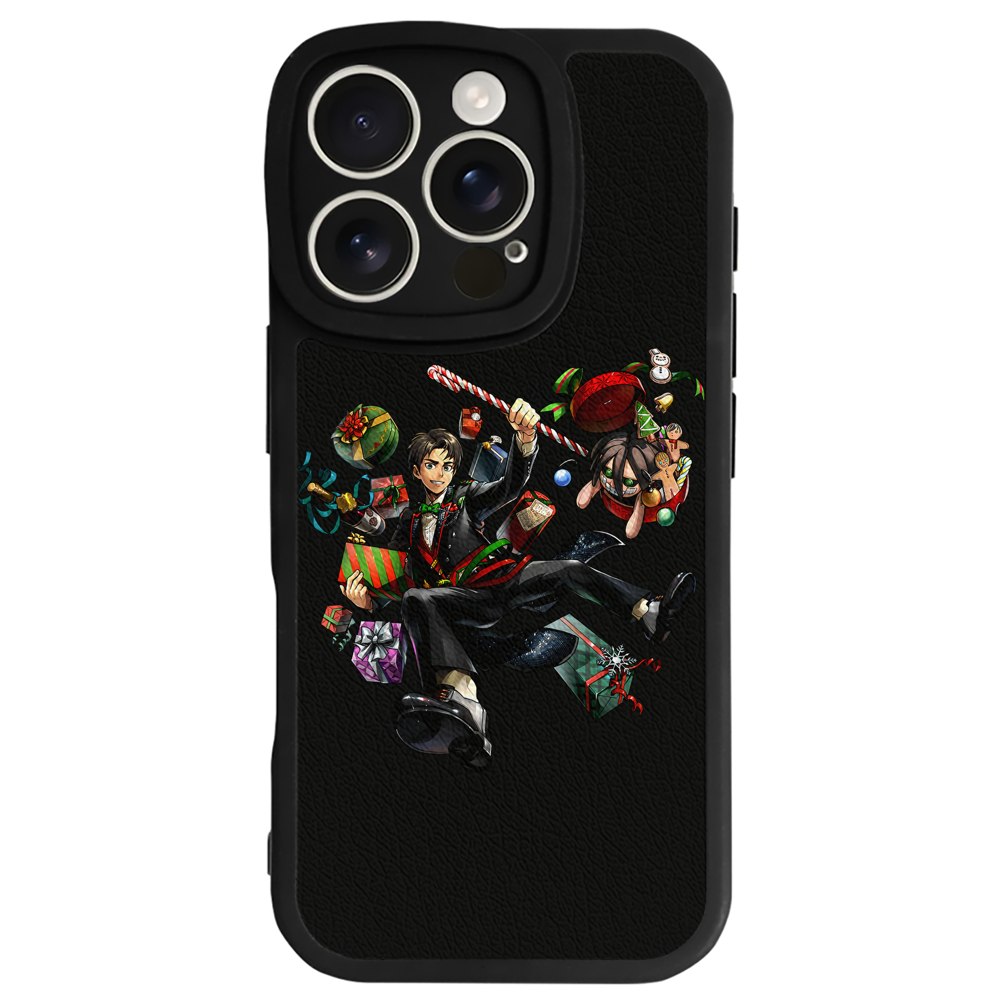 （画像用） 進撃の巨人 エレン･イェーガー Attack on Titan Eren Jäger 【iPhone 16シリーズ対応】シリコンスマホケース（レザー調） 材質：シリコン